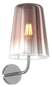 Applique Contemporanea Shaded Metallo Cromo Vetro Rame 1 Luce E27