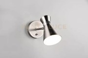 Enzo applique doppio cono metallo acciaio satinato h. 16,5cm 1 luce...