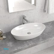 Lavabo D'Appoggio Da 60,5x36 Cm Finitura Bianco Lucido