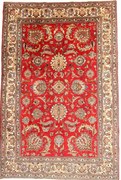 Tabriz Tappeto 220 x 340 Rosso (Iran) Annodato A Mano