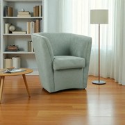 Poltrona verde menta in tessuto antimacchia con design moderno