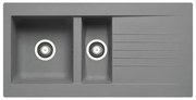 Lavello integrato 1.5 vasche in resina grigio DELINIA Scirocco L 50 x L 100 cm