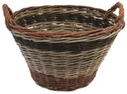 Cesto in vimini per legna con manici 38x47 cm
