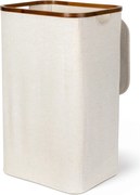Cesta per il bucato color crema in tessuto Bamboo/Linen – Bigso