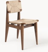 Sedia in legno in legno di noce con seduta intrecciata C-Chair
