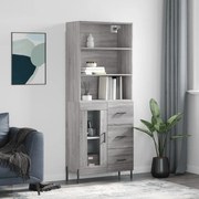 Credenza grigio sonoma 69,5x34x180 cm in legno multistrato