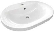 Lavabo d'appoggio rettangolare L 62 x H 17.5 x P 46 cm in ceramica bianco