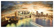 Stampa su tela Brooklyn Sunset-1, multicolore 140 x 70 cm