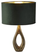 Lampada Da Scrivania Contemporanea Bucklow Ottone Tessuto Verde 1 Luce E27