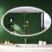 Specchio per bagno ovale orizzontale L74 con illuminazione moderno Artforma
