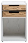 Mobiletto da scrivania scandinavo bianco e legno OPUS