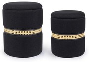 Set di 2 pouf contenitore KARINA nero