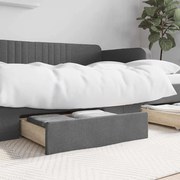 Cassetti Da Letto 2pz Grigio Scuro İn Truciolato E Tessuto /