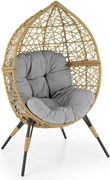 Poltrona da giardino Oskar in rattan/grigio