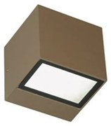 Applique Da Esterno Mini Biemissione Box Alluminio Caffè 5,5+5,5W Led 3000K