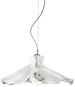 Lampadario Classico Lecco Metallo Ceramica Argento Decorato 1 Luce E27