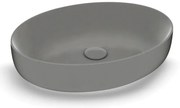 Lavabo da appoggio OLYMPIA CERAMICA ovale in ceramica L 55 x H 14 x P 40 cm grigio