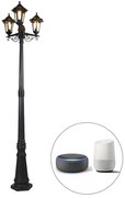 Lanterna da esterno intelligente nera 3 luci incl. Wifi ST64 - New Haven