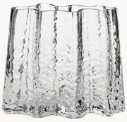 Vaso in vetro soffiato con superficie strutturata Gry, alt. 19 cm