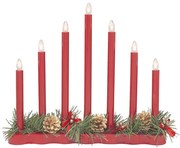 Markslöjd 704018 - Candelabro di Natale HOL 7xE10/0,06W/230V rosso