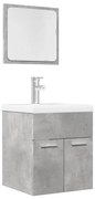 Set mobili da bagno 2 pz grigio cemento in legno multistrato