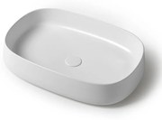 Lavabo da appoggio 60 cm rettangolare in ceramica bianco lucido   Milos