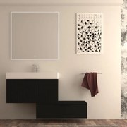 Mobile da bagno sotto lavabo MODULA nero opaco laccato opaco L 90 x H 43 x P 44 cm 3 cassetti, lavabo non incluso