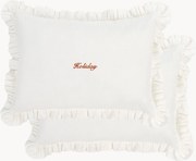 Set di 2 federe in cotone con volant Holiday