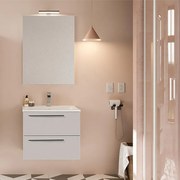 Mobile da bagno sotto lavabo VISOBATH Mia beige laccato opaco L 60 x H 55 x P 39.5 cm 2 cassetti, lavabo posizionabile centralmente non incluso