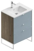 Mobile sottolavabo e lavabo Quadra per vasca centrale cotto/cielo in mdf L 60 x H 93 x P 46 cm 3 cassetti