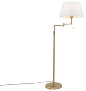 Lampada da terra in bronzo con paralume bianco e braccio regolabile - Ladas Deluxe