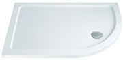Piatto doccia in resina Slimline bianco L 90 x L 80 x H 4 cm effetto pietra
