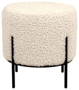 Poggiapiedi color crema con rivestimento in bouclé Alford – House Nordic