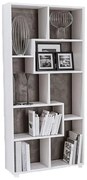 Libreria moderna in legno Bianco 74x156h cm ZIG ZAG