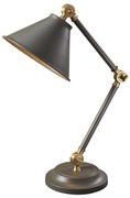 Lampada Da Scrivania Industrial Provence Acciaio Grigio Ottone Antico 1 Luce E27