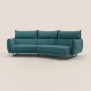 Monamour divano moderno angolare con opzione relax elettrico in microfibra smacchiabile impermeabile T11 petrolio