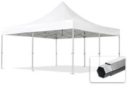 TOOLPORT 5x5m gazebo pieghevole PVC ignifugo, PROFESSIONAL alluminio, bianco - (581988)