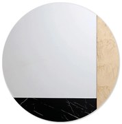 AGAVE Specchio da parete moderno rotondo con effetto marmo Black marble Ø 60