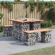 Panca da giardino design gabbione 100x102x72cm massello douglas