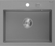 Mexen Oscar lavello in granito 1-vasca 580 x 490 mm, grigio, sifone cromato - 6519581000-71