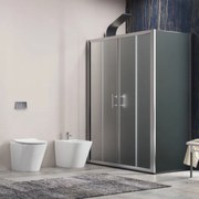 Kamalu - Cabina doccia 150x80 vetro satinato apertura scorrevole | KF6000S