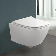 Vaso sospeso rimless in ceramica bianco lucido serie Rio