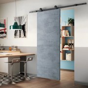 Porta scorrevole reversibile Cemento in mdf grigio, L 92.5 x H 211.5 cm, con binario Indus