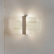 SOLLUX LIGHTING Applique Shifted, tre sezioni in vetro, cromato