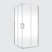 Box doccia con ingresso angolare scorrevole Easy quadrato L 70 x L 70 x H 190 cm in vetro, sp. 6 mm smerigliato cromo