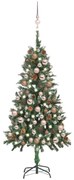 Albero di Natale Preilluminato con Palline e Pigne, Albero di Natale Preilluminato con Palline e Pigne 150 cm V