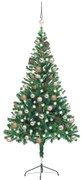 Albero di Natale Preilluminato con Palline e Rami Decorativi, Albero di Natale Preilluminato con Palline 150 cm 380 Rami