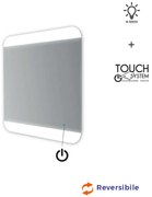 Specchio touch LED bordi satinati 70X65 retroilluminato