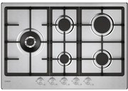 CHG7WL4WTX Piano cottura a gas 5 fornelli acciaio inox da incasso 74.5 cm - Candy