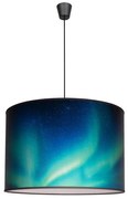 Duolla - Lampadario a sospensione con filo PRINT L 1xE27/40W/230V diametro 45 cm nero/turchese